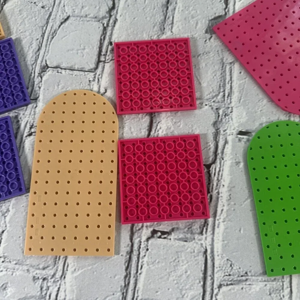 Mega Blok Bloks Heart Girl Baseplates Replacement Add-on Pieces Parts Lot of 8